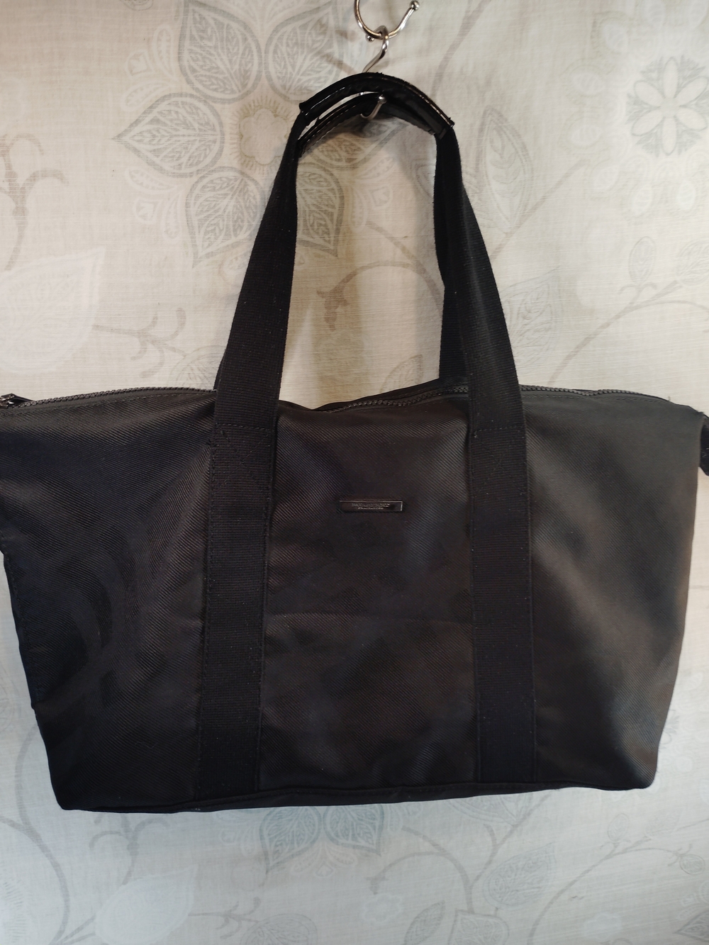 Burberry Black Plaid  Travel Weekender/ Duffle Tote Bag with Dual Handles